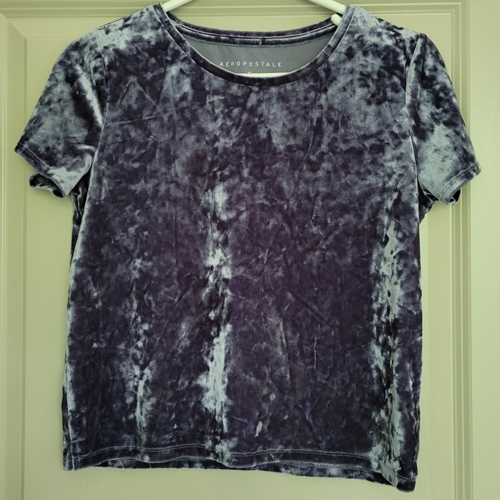 Blue Gray Velvet Shirt